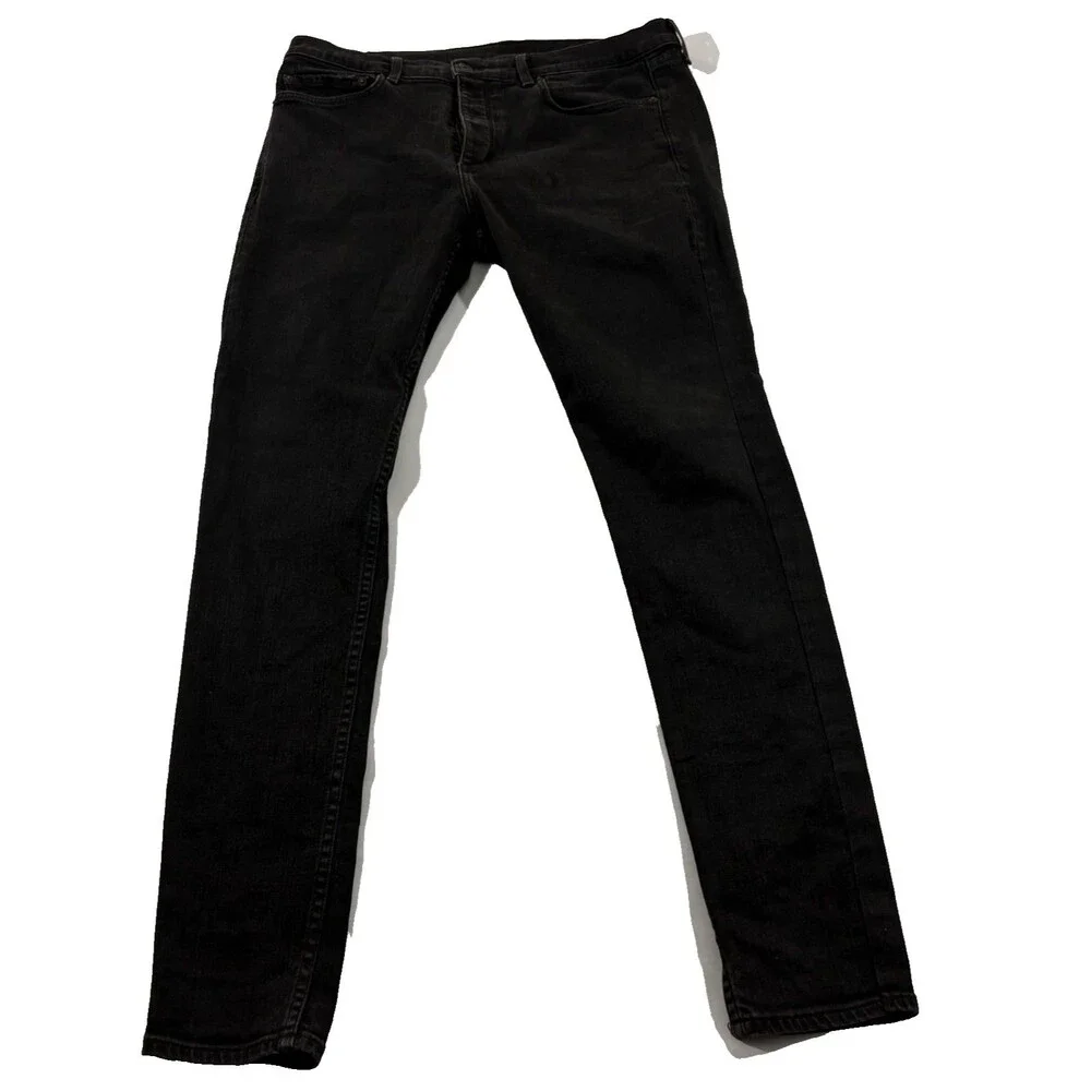 Rag & Bone Fit 3 Classic Jeans Mens Black Dark Wash Denim Slim Leg Grunge Sz 34